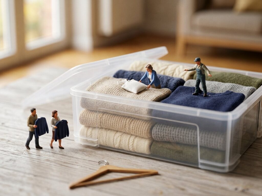 衣替えで服を傷ませない手順【しまう前にやることと防虫剤の置き方】