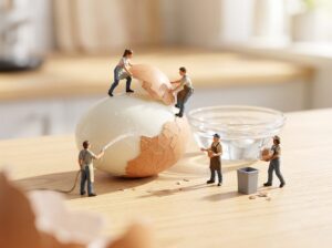 ゆで卵の殻がきれいにむける方法【古めの卵・熱湯から・すぐ冷やす】