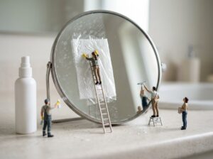 お風呂の鏡のウロコの落とし方【クエン酸パックで落ちないときは】